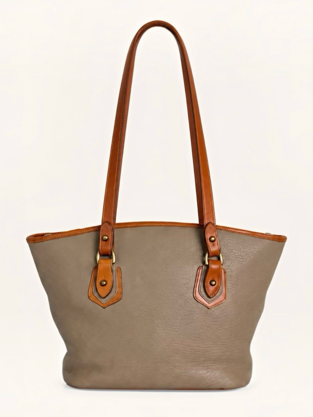 Dooney & Bourke Vintage AWL Small Stephanie Leather Shoulder Tote Taupe R138 - Picture 4 of 16